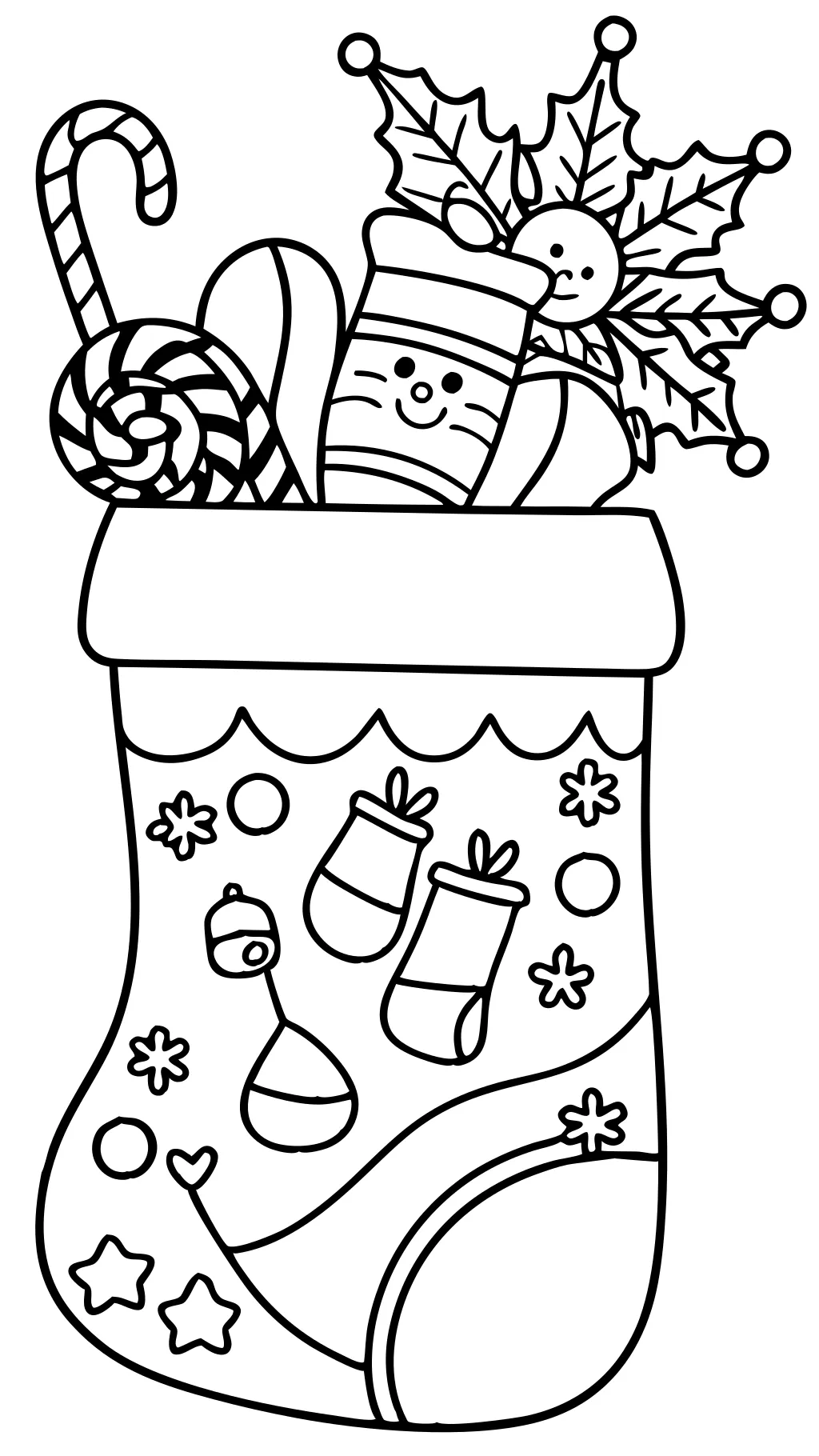 coloriage de bas du Père Noël